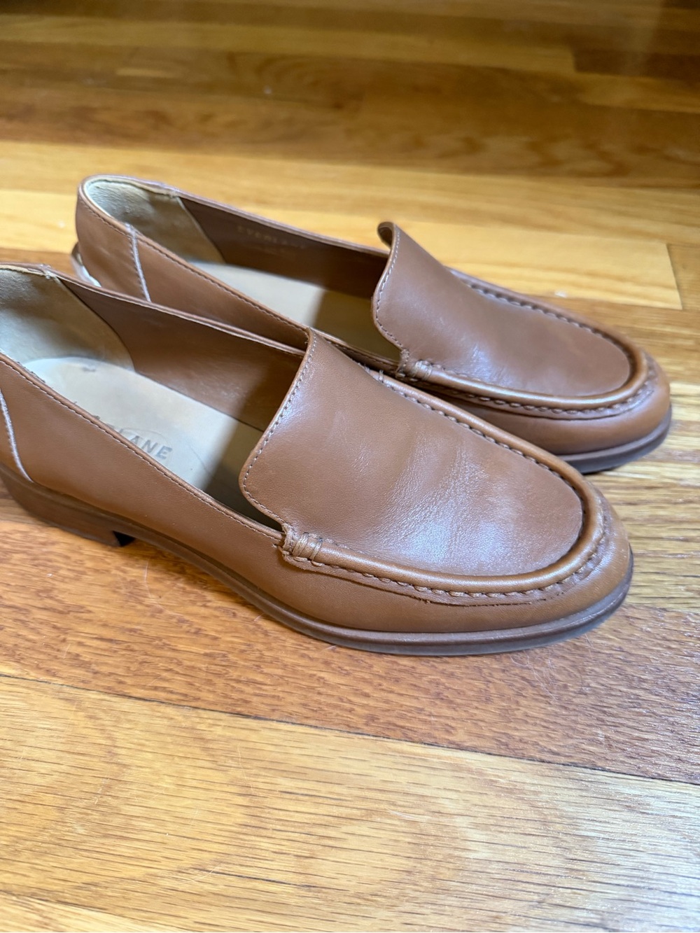 Everlane Men's Tan Leather Slip-On Loafers